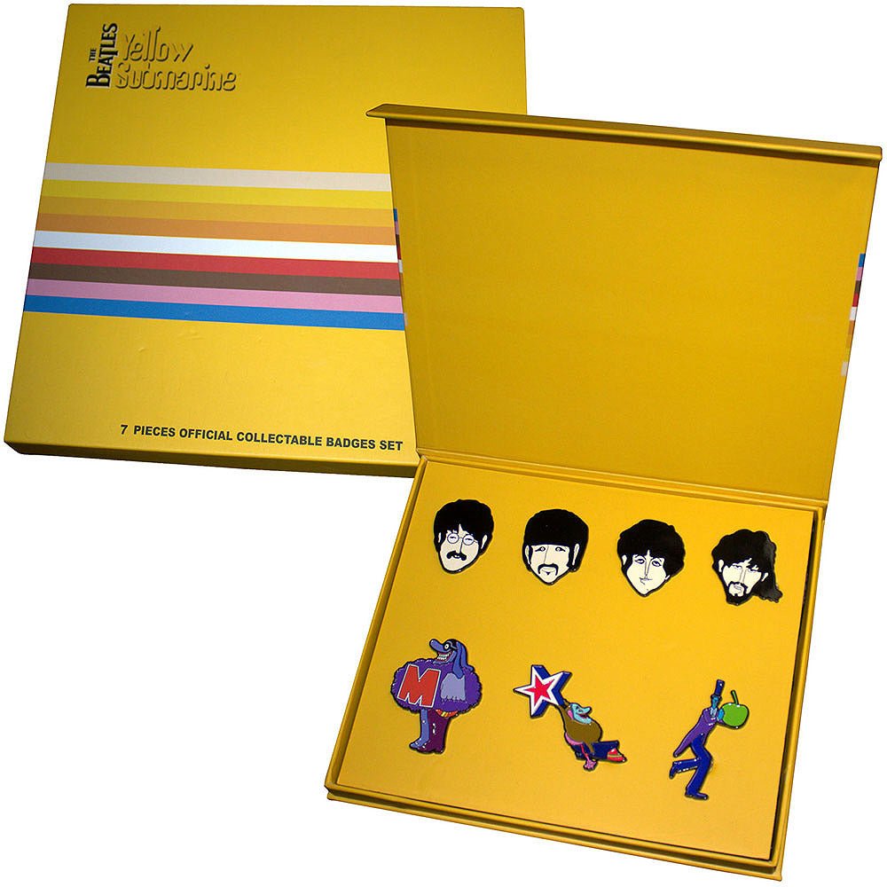 THE BEATLES ビートルズ (結成 65周年 ) - Yellow Submarine Characters Mini / 7個セット / バッジ - PGS